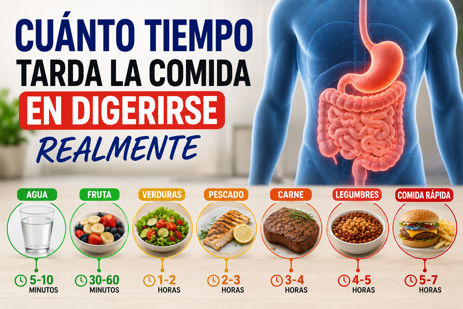 Cuánto tiempo tarda la comida en digerirse realmente