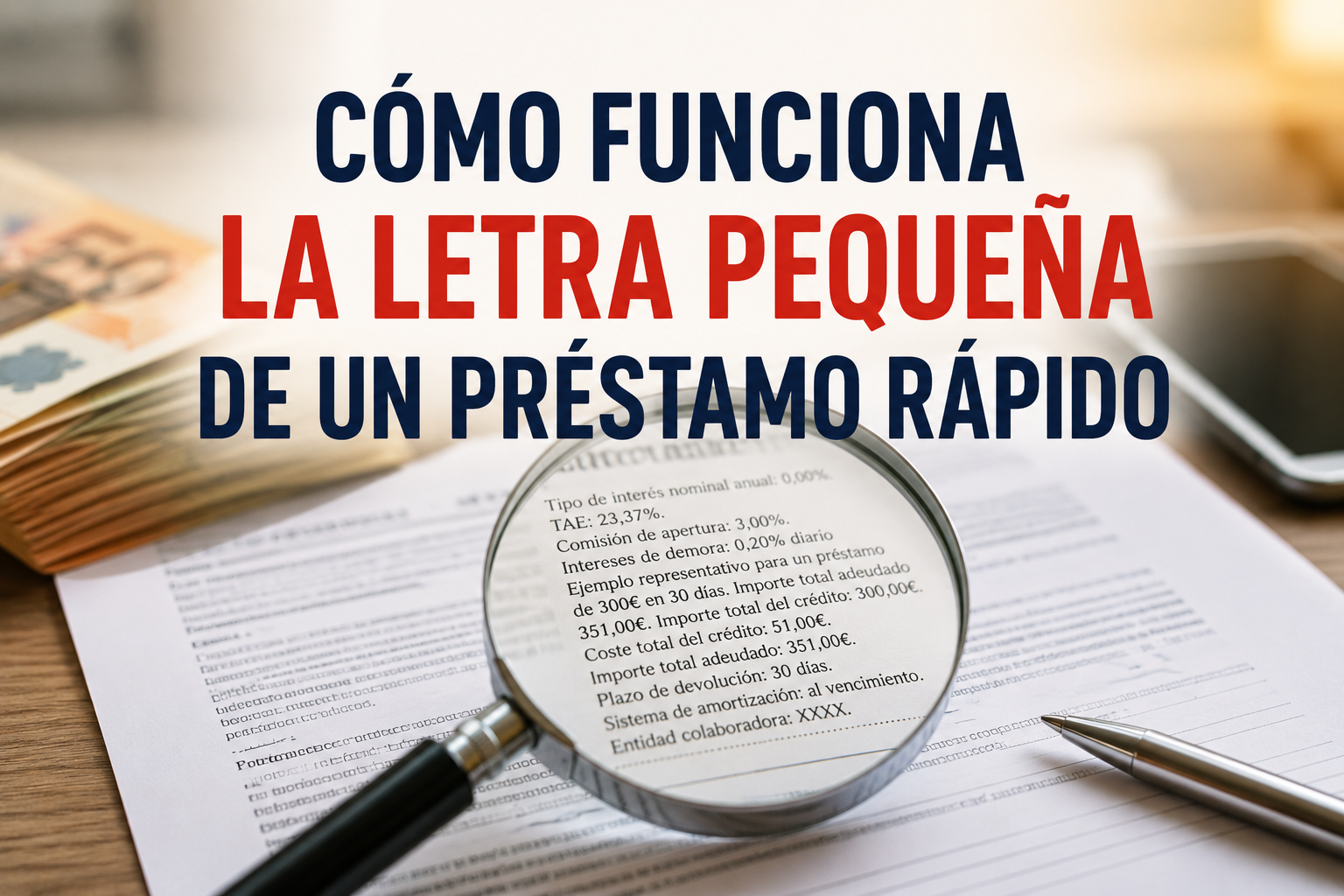 Cómo funciona la letra pequeña de un préstamo rápido