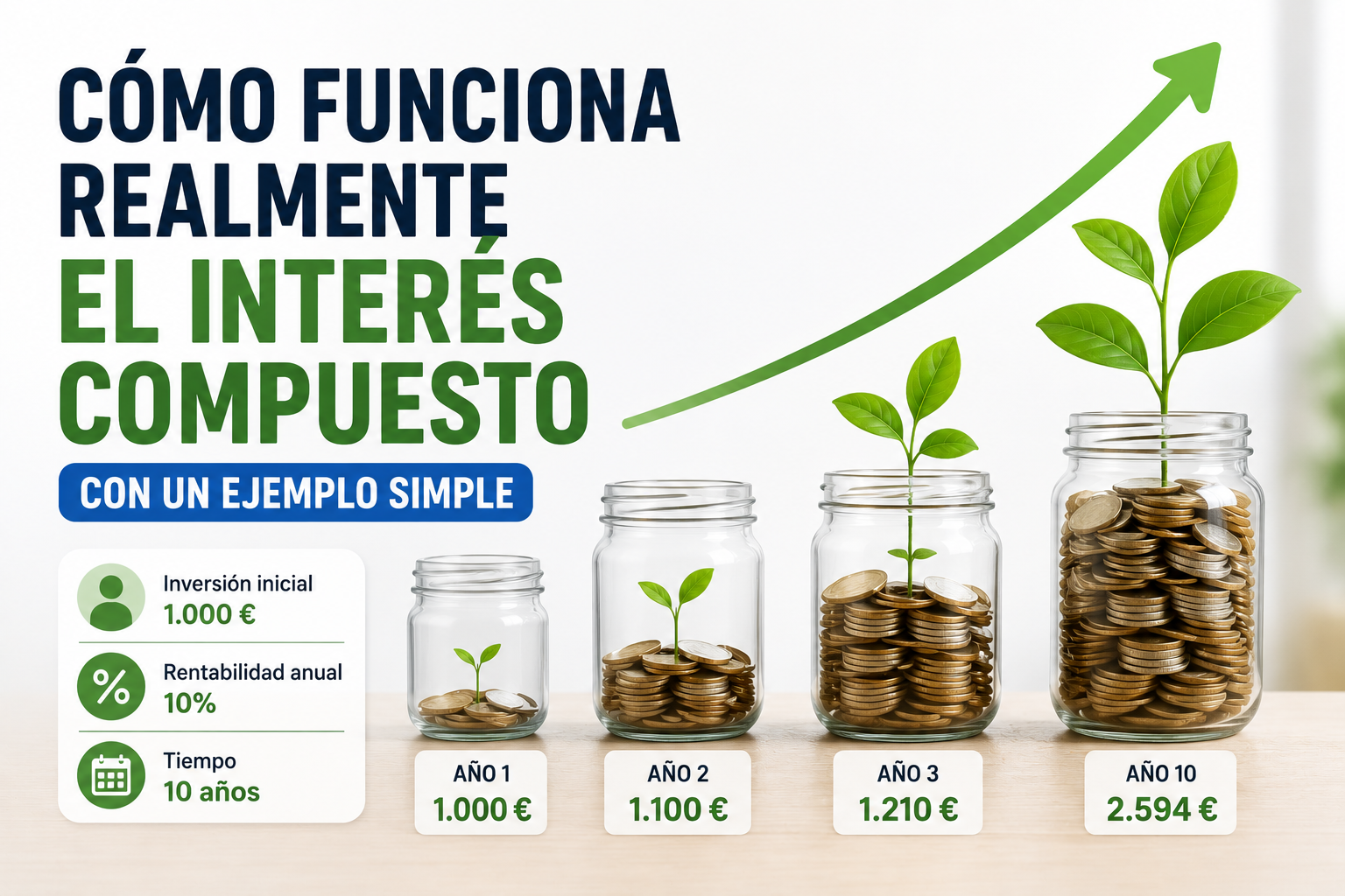 Cómo Funciona realmente el Interés Compuesto con un Ejemplo Simple